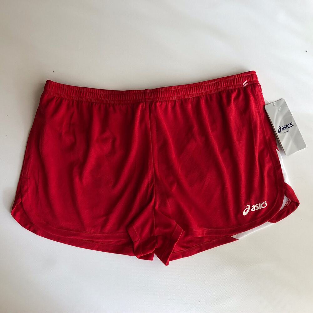 Asics Women’s Break Through Split Lined Shorts, Red, Sz XL TF2354